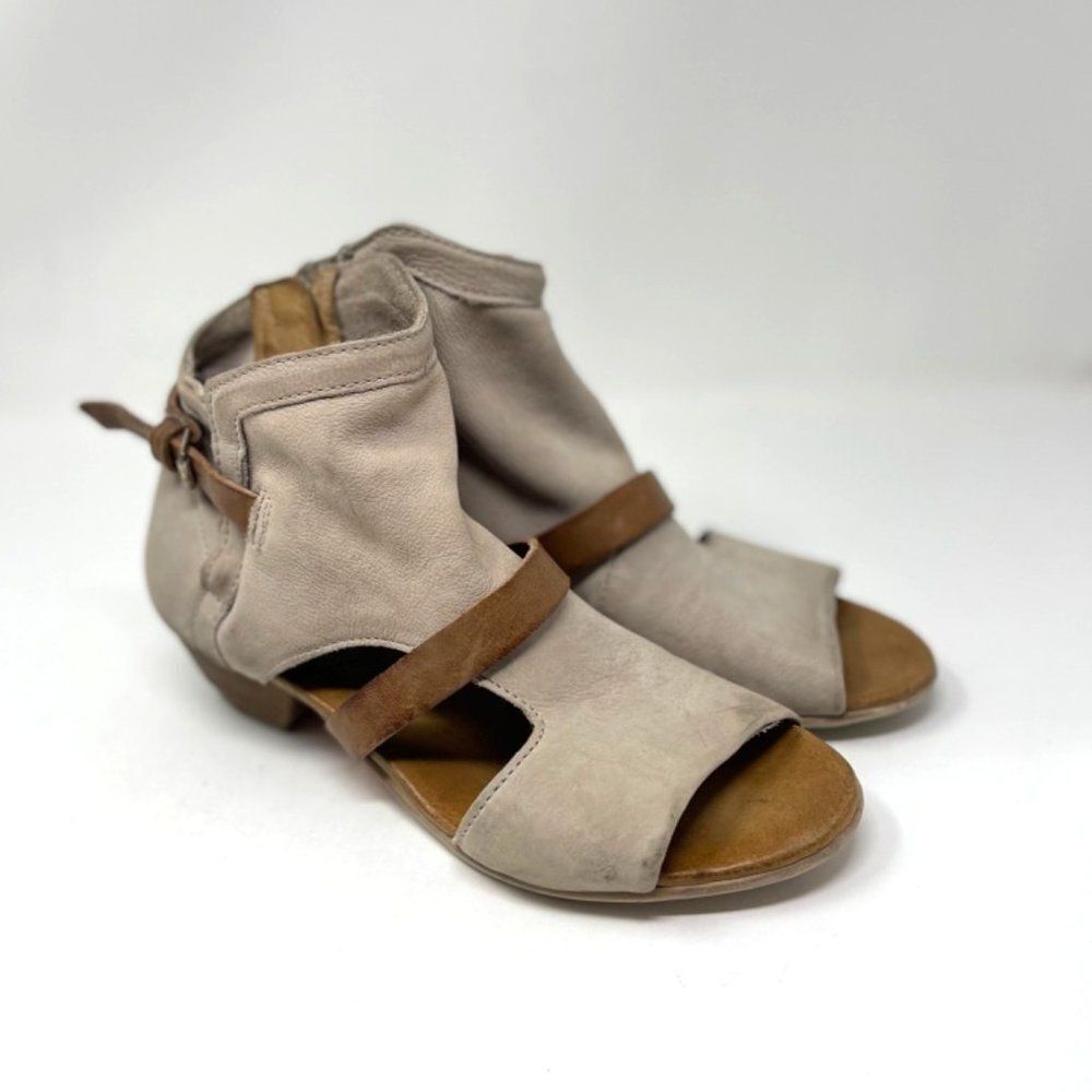 Miz Mooz carter ankle booties US9 EU40 BoxU Bone leather Peep toe - Picture 8 of 8